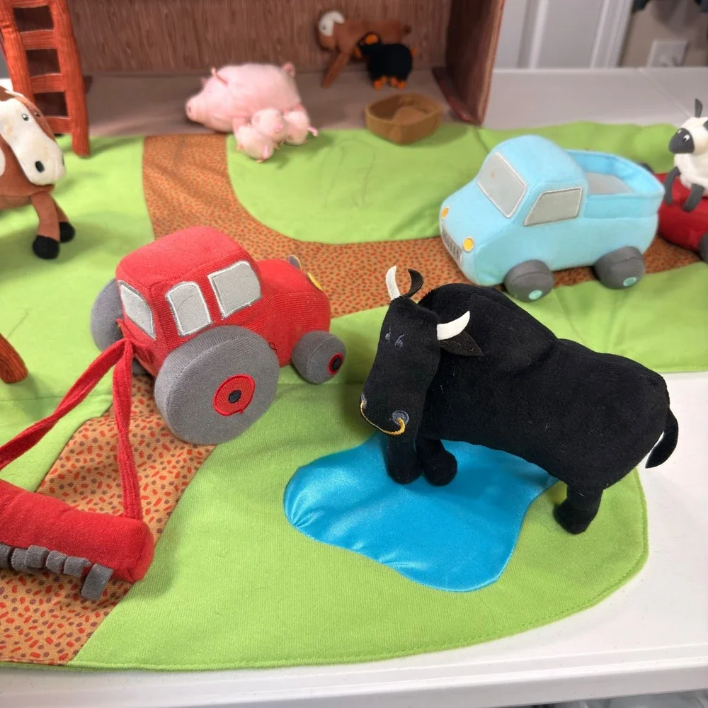 IKEA Landlig Plush Barn Farm Playset Soft Toy Carrying Case Animals 22pc Set